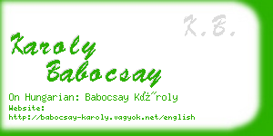karoly babocsay business card